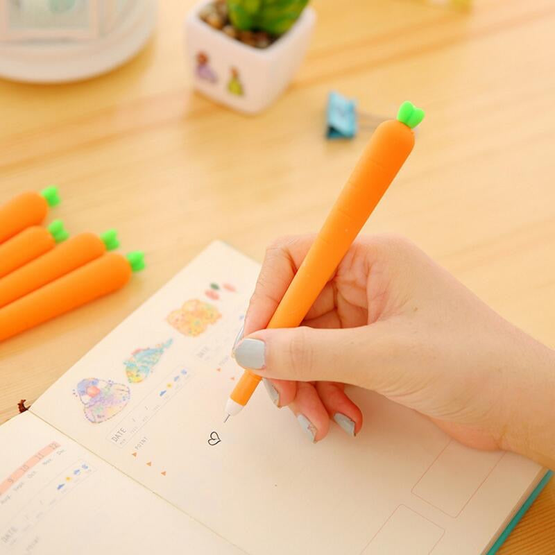 0.5mm Black Ink Carrot Gel Pen - Smooth Writing for School, Office & Art Projects - Fine Point Gel Ink Pen for Note Taking, Journaling & Sketching