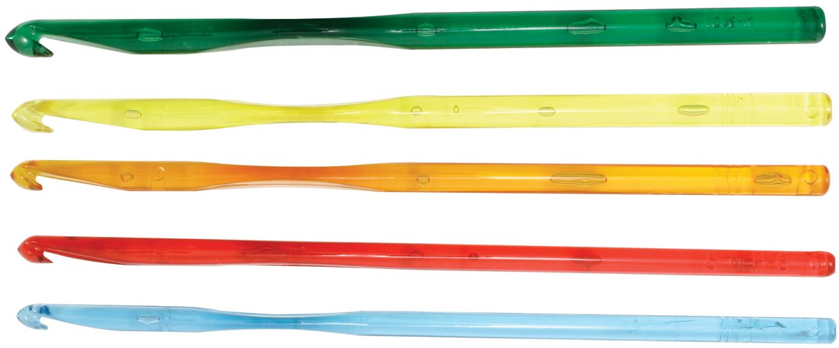 Crystalites 12408 Acrylic Crochet Hook Set - 12 Sizes Ergonomic Knitting Needles for Crocheting, Yarn Crafts, DIY Projects - Perfect Gift for Knitters & Crochet Lovers