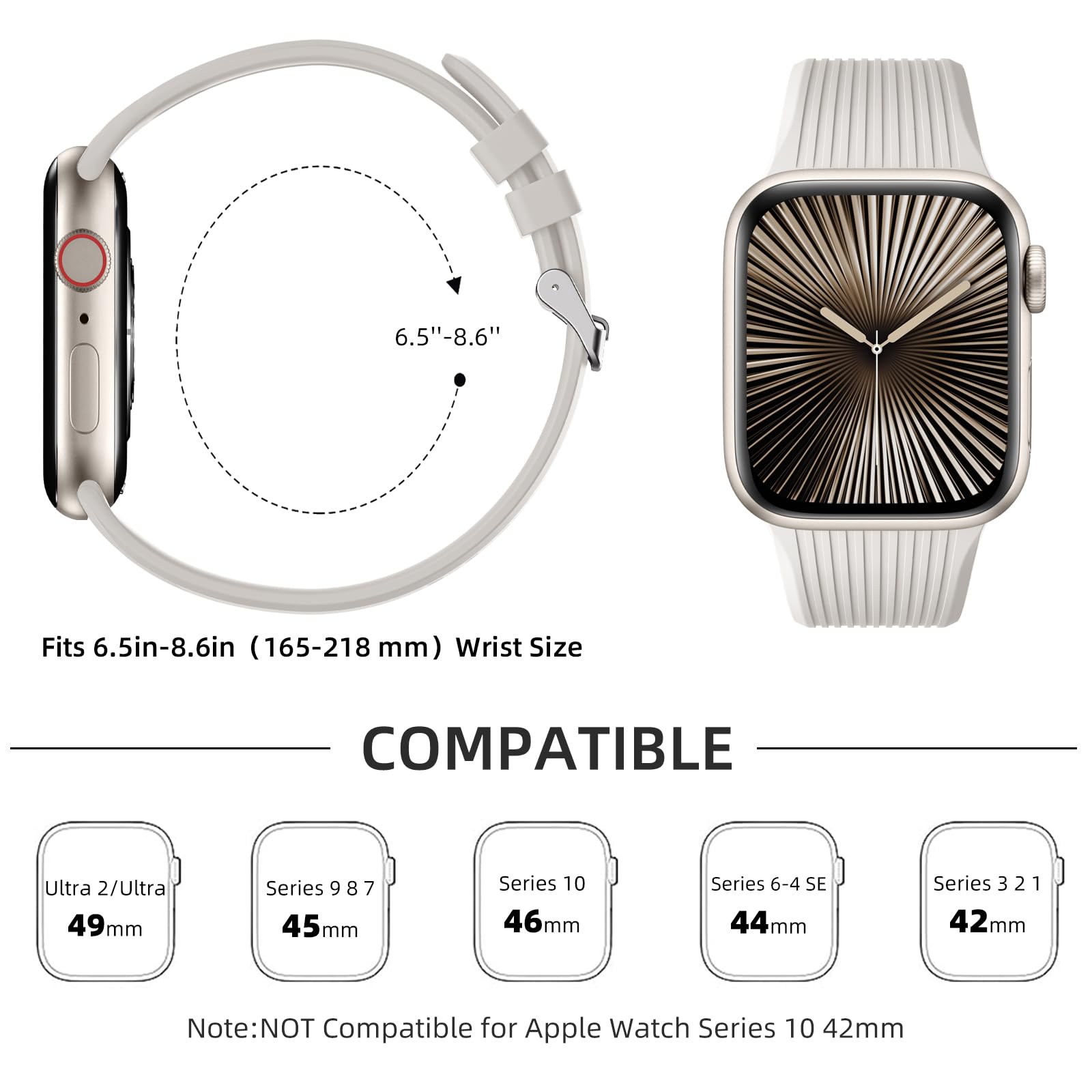 Odbeai Classic Sport Band Compatible with Apple Watch Ultra 2/Ultra - Soft Rugged Strap for iWatch Series SE 10 9-1, 49mm 46mm 45mm 44mm 42mm - Durable Comfortable Watch Band for Men & Women - Perfect for Running, Workouts & Outdoor Activities