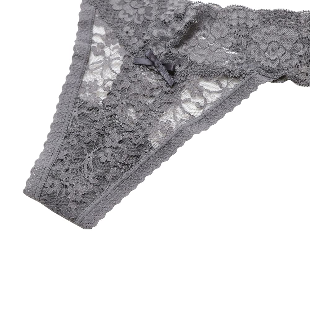Sexy Lace Thong Panties for Women - 5 Pack V-String Cheeky Underwear with Sheer See-Through Design | Perfect for Date Night, Lingerie Sets & Sensual Occasions