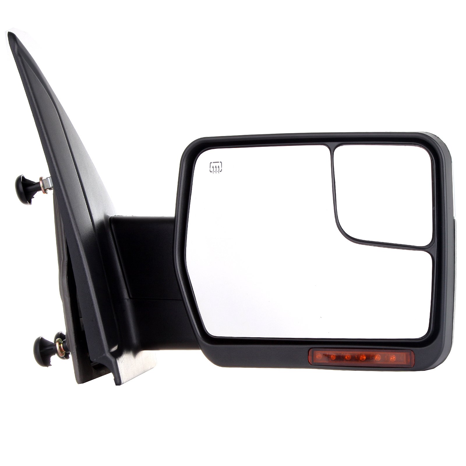 CCiyu Power-Adjusted Heated Towing Mirror with Turn Signal & Puddle Light - Right Side (RH) Chrome Replacement for Ford F150 (2004-2014) & F250 (1997-1999) - Perfect for Towing, Night Driving & Off-Road Adventures