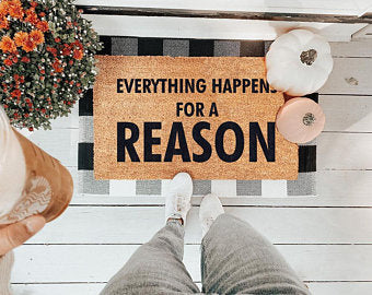 Everything Happens For A Reason - Inspirational Quote Wall Art for Home & Office Decor | Motivational Gift for Friends & Family
