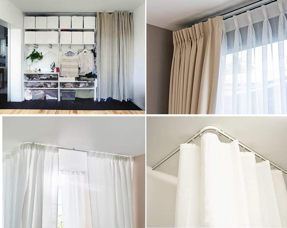 Ceiling Mount Curtain Track System - 12ft (2 x 6ft) White Room Divider Rail with Hooks & Accessories for Living Room, Bedroom, Shower & Closet | Easy Installation for Home Partition & Window Dressing