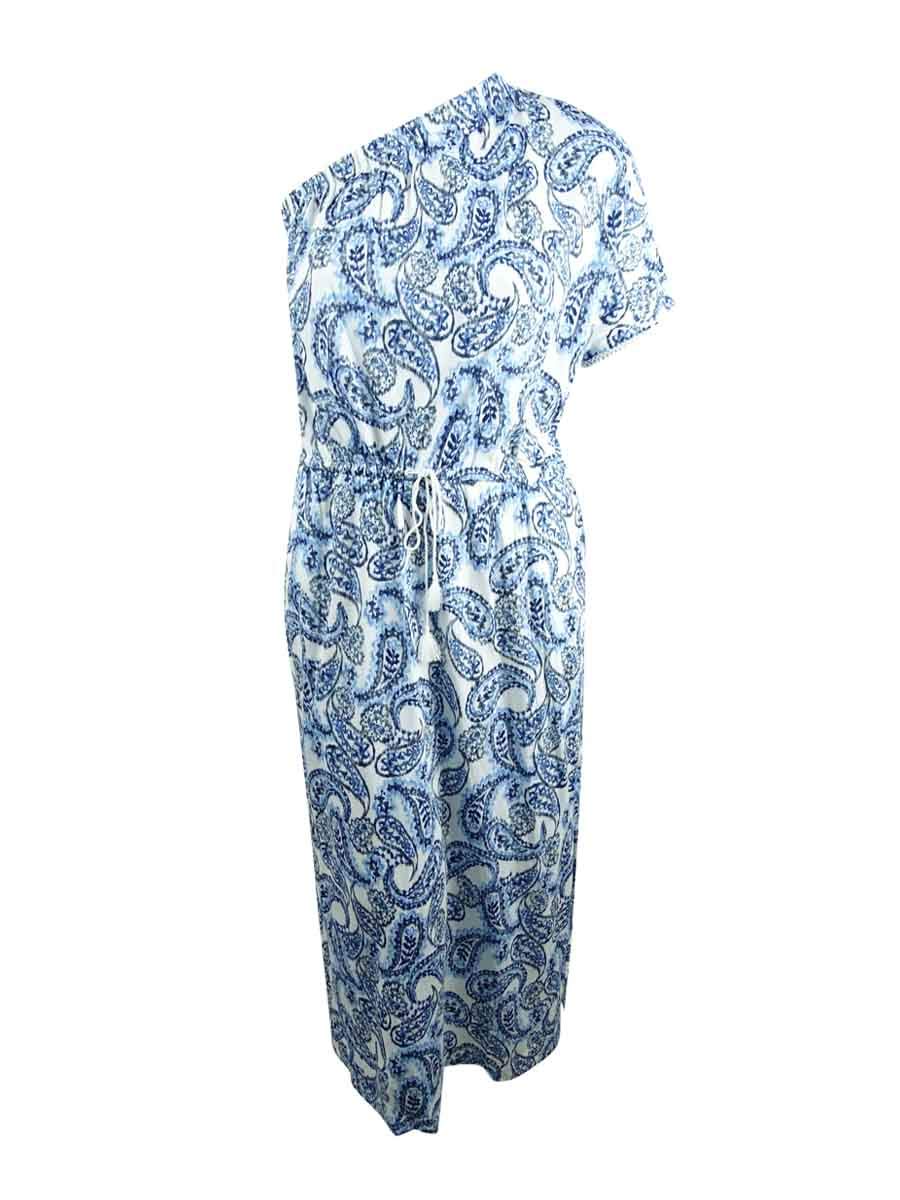 Lauren by Ralph Lauren Women's Plus Size Printed Cotton Dress (1X, Multi) - Floral Summer Dress for Casual Outings & Beach Vacations