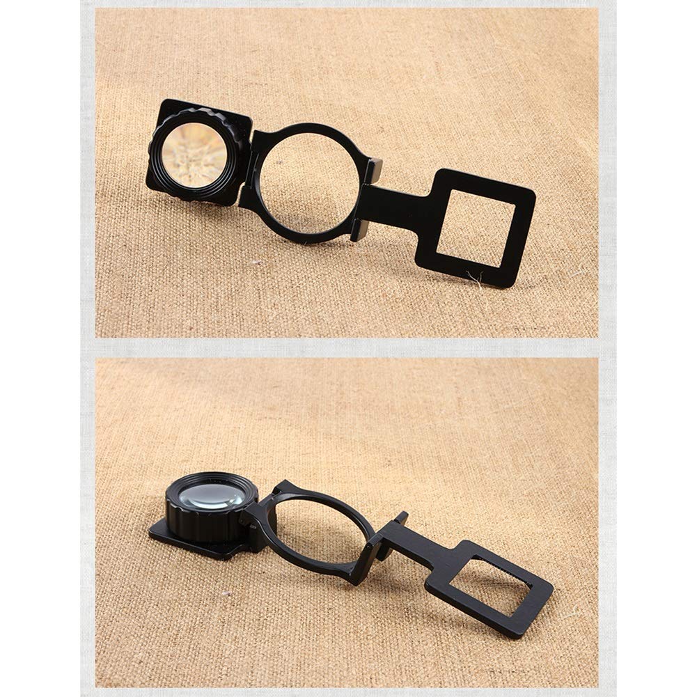 20X HD Optical Glass Magnifier - Full Metal Frame Folding Reading Magnifying Glass for Books, Photos, Stamps & Jewelry Inspection - High Definition Lens for Seniors & Hobbyists