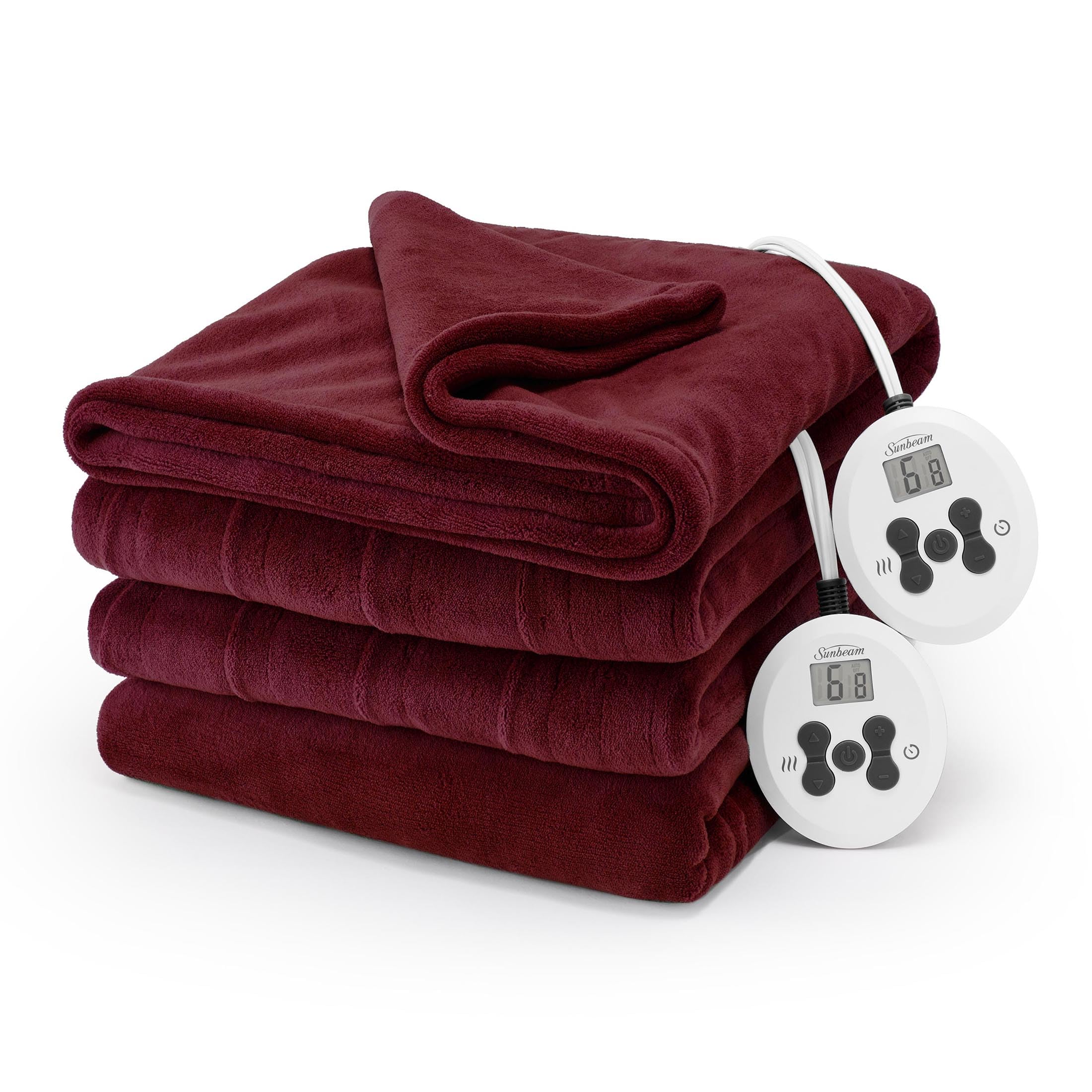 Sunbeam Royal Luxe Cabernet Heated Blanket King Size - Ultra Soft Electric Warming Blanket for Winter, Perfect for Bed, Couch & Home Use