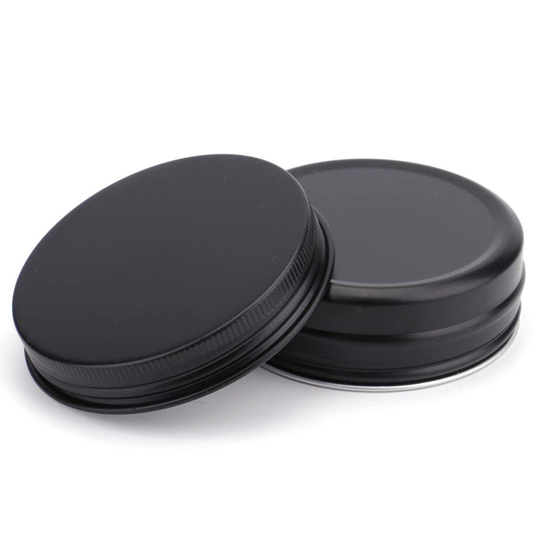 Foraineam 48 Pack 2 oz Round Lip Balm Tins - Matte Black Aluminum Cosmetic Containers with Screw Lids - Travel-Friendly Empty Tins for DIY Lip Balm, Salves & Samples | Perfect for Home, Salon & On-the-Go Storage