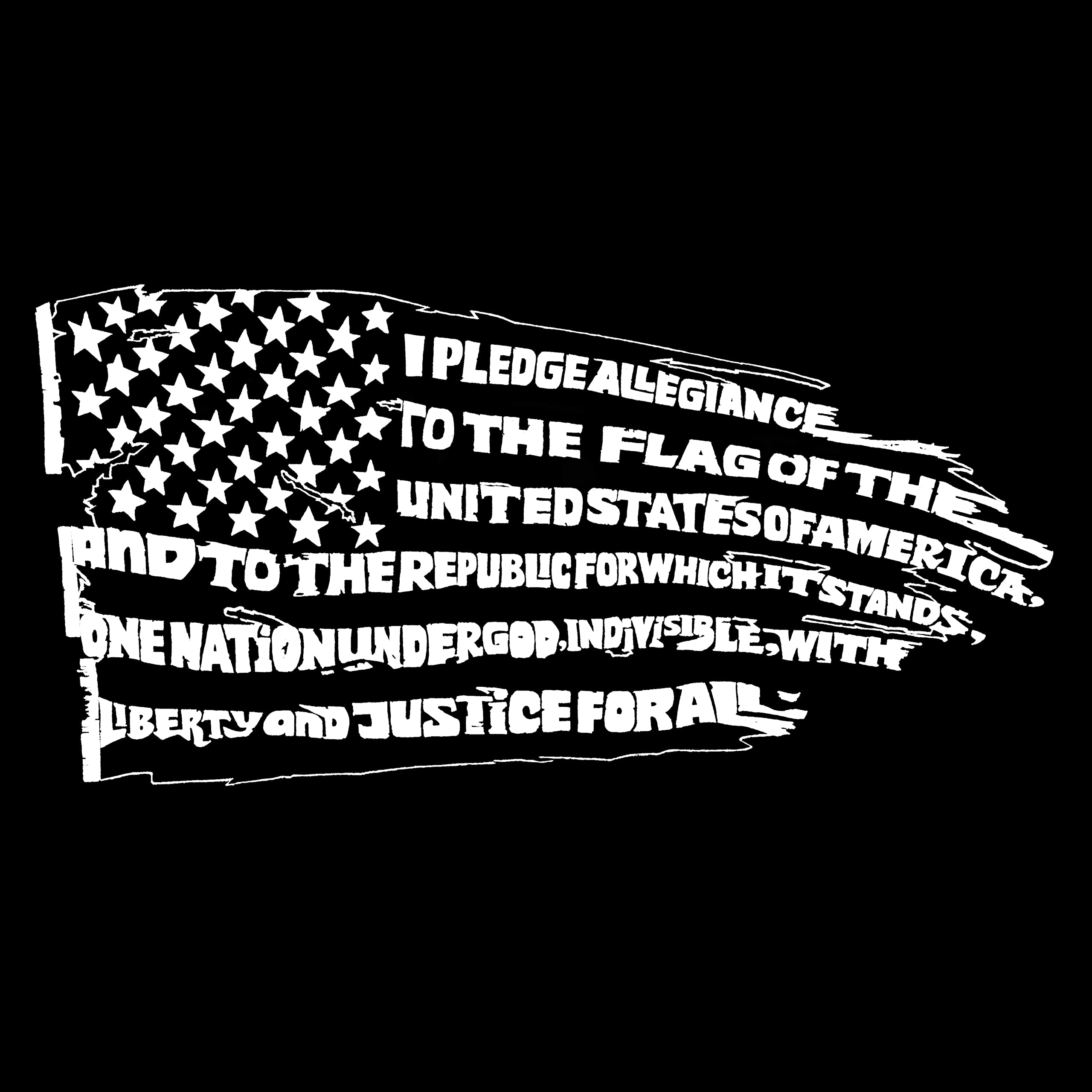 LA POP ART Women's Dolman Cut Word Art Shirt - Patriotic Pledge of Allegiance Flag Graphic Tee for Casual Wear & Fourth of July Celebrations