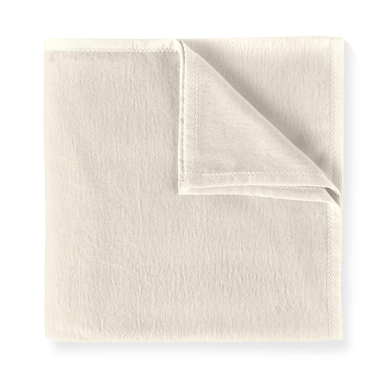 Peacock Alley All Seasons Luxury 100% Long Staple Cotton Blanket - Soft Cozy Throw Blanket for Sofa, Bed, Crib & Travel - Breathable Linen Weave for Year-Round Comfort