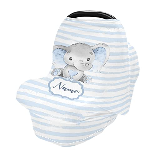 Personalized Nursing Cover Breastfeeding Scarf with Baby Elephant Print - Soft Baby Car Seat Cover, Stroller Canopy for Girls & Boys | Perfect for Nursing, Shopping & Travel