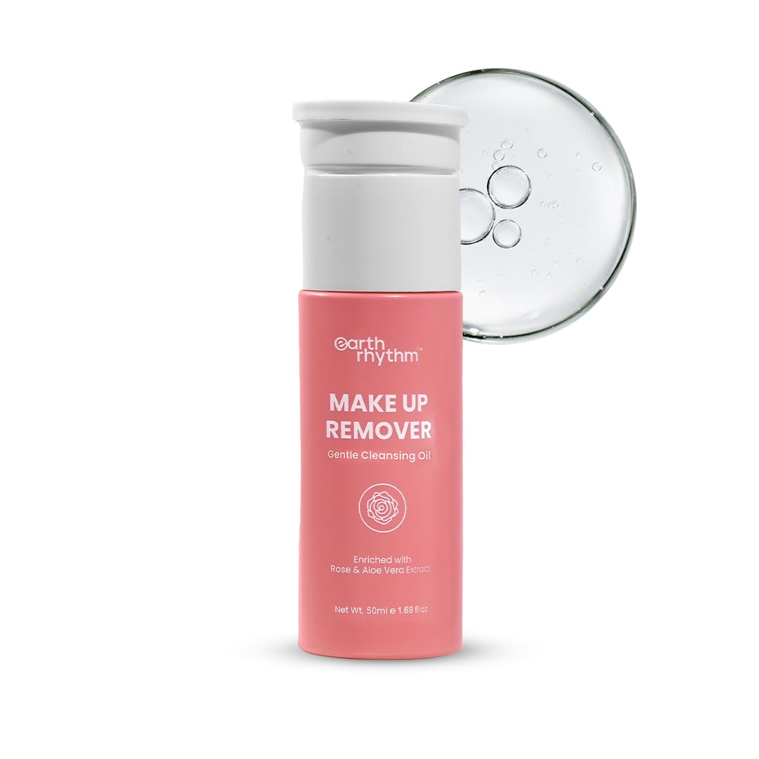 Earth Rhythm Makeup Remover Gentle Cleansing Oil - 50ml | Daily Stubborn Makeup & SPF Remover | Moisturizing, Lightweight & Non-Greasy Formula | Non-Comedogenic for All Skin Types | Perfect for Nighttime Skincare & Travel