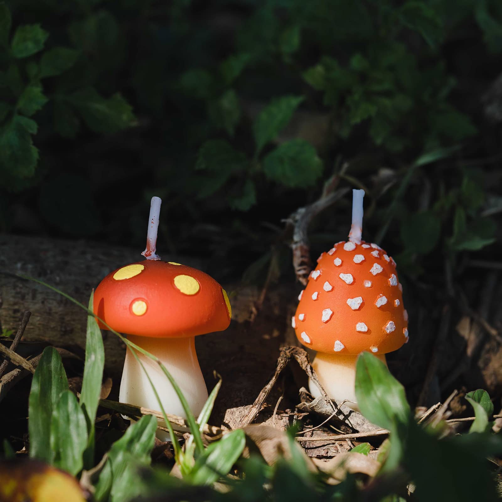 Mushroom Birthday Candles - Decorative Party Candles for Birthday, Wedding Favors & Special Events - Perfect for Cake Toppers, Table Decorations & Gift Boxes