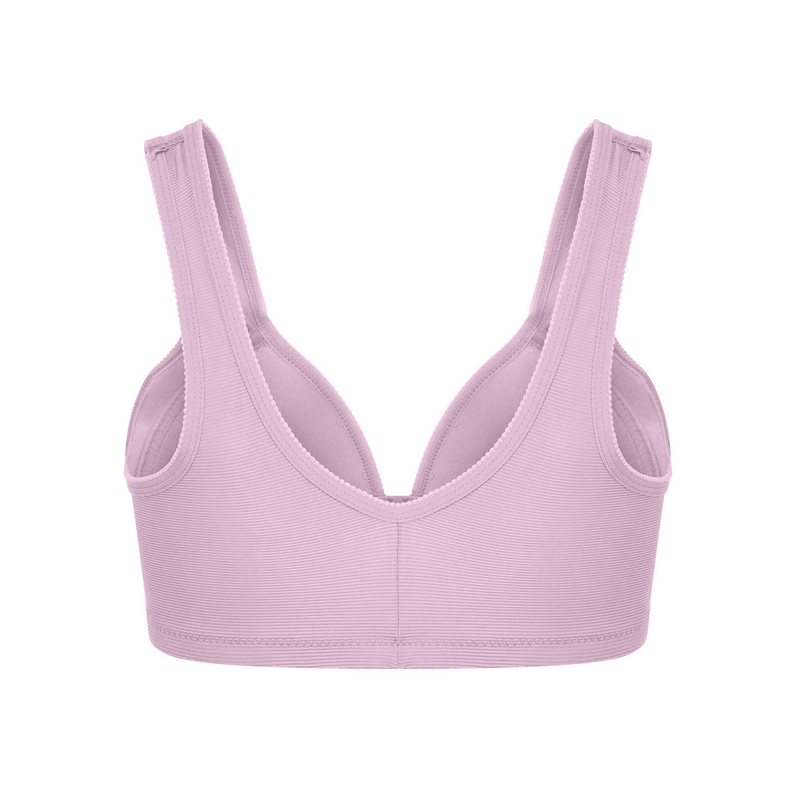 GREFER Seamless Sports Bras for Women - Wireless Comfort Yoga Bras, Stretchy Crop Tops for Everyday Wear, Medium, Pink - Perfect for Gym, Running & Lounge Wear