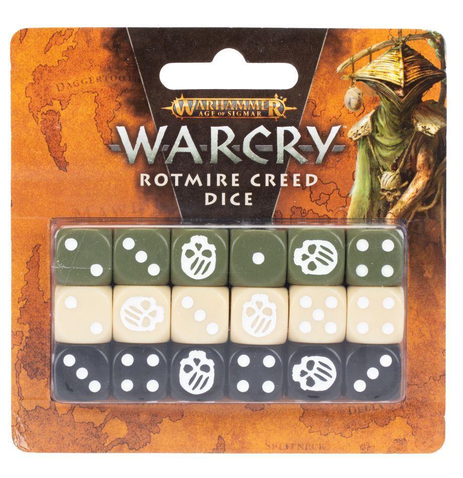Age of Sigmar Warcry Rotmire Creed Dice Set - Official Warhammer Fantasy Battle Game Accessories for Tabletop RPG & Strategy Gaming