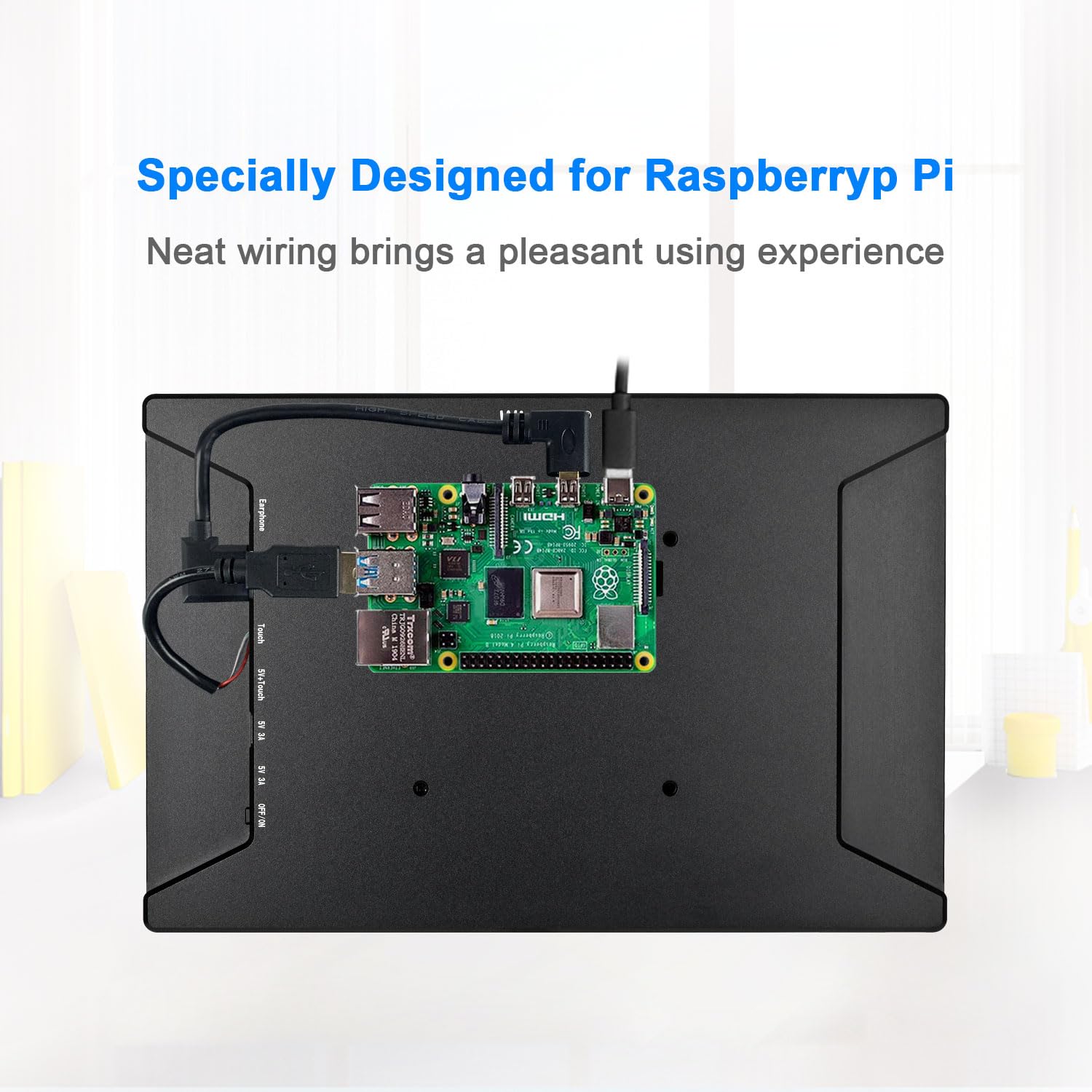 10.5 Inch Touchscreen Monitor for Raspberry Pi 5/4B/3B - 2560×1600 2K OLED Display with HDMI Port - Compatible with Jetson Nano & Windows - Perfect for DIY Projects, Gaming, and Portable Workstations