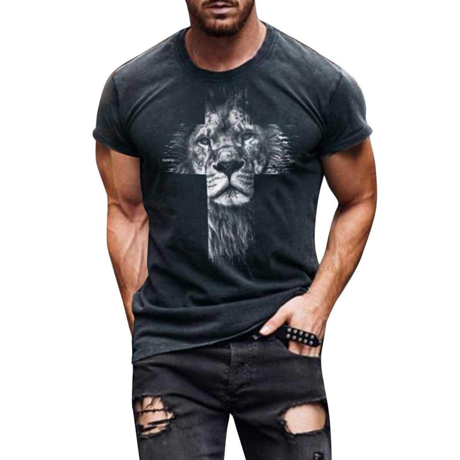 Men's Graphic T-Shirts - 3D Digital Print Vintage Casual Tee Shirts for Men | Stylish Everyday Wear & Street Fashion Outfits