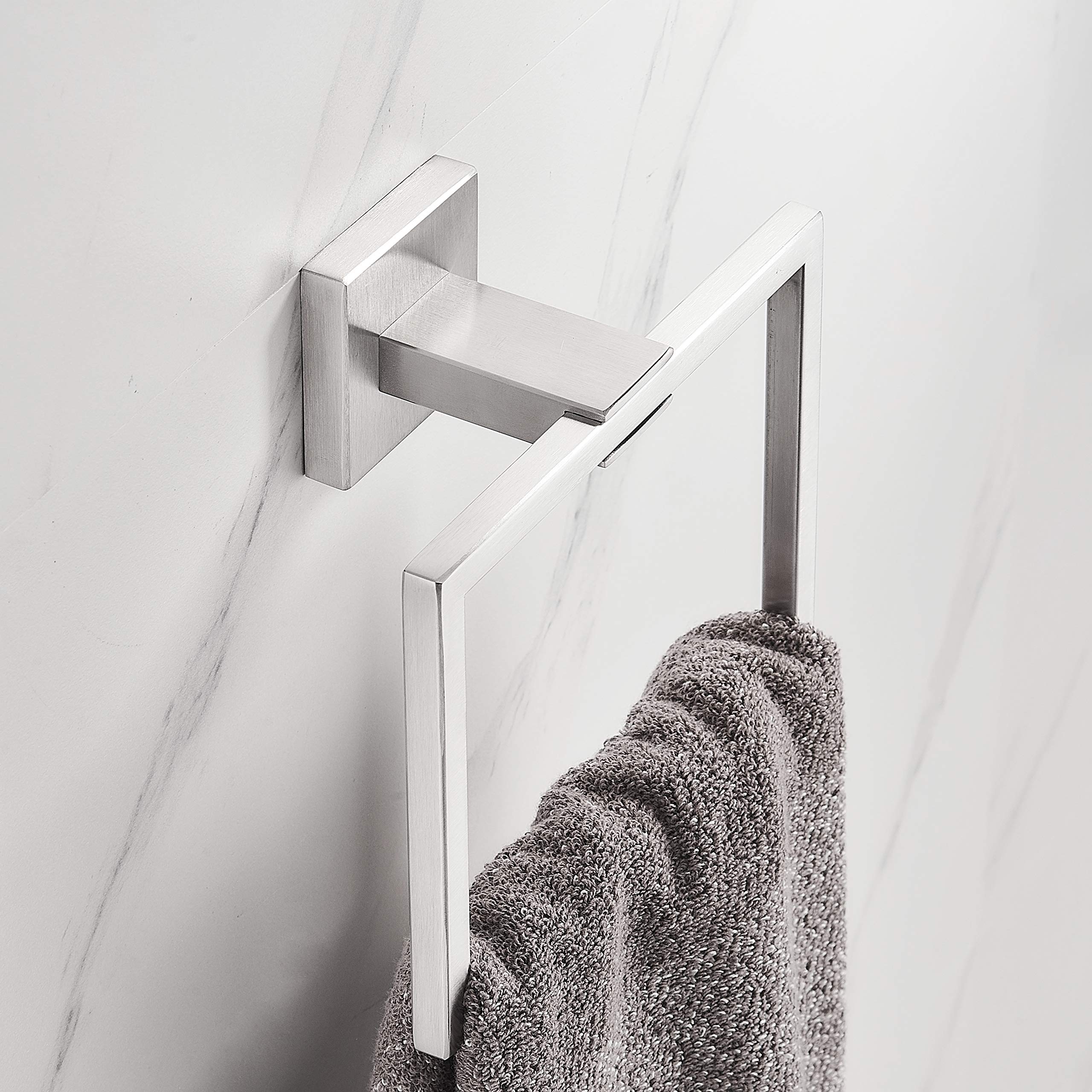 Stainless Steel Towel Ring Holder - Brushed Nickel for Bathroom Decor