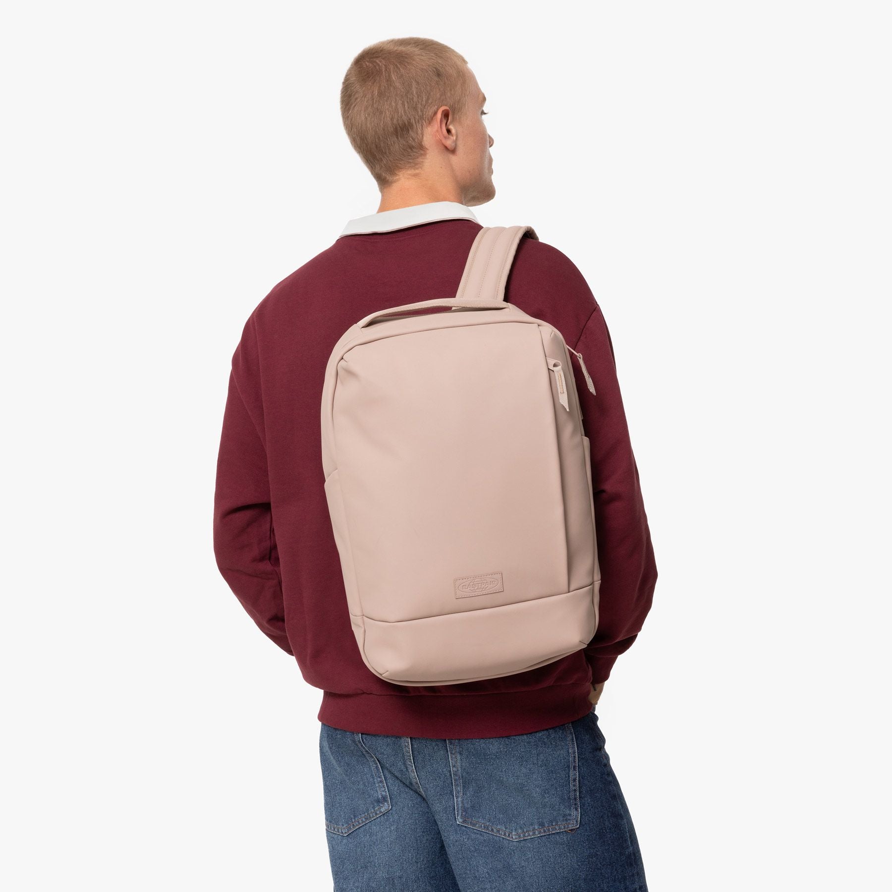 Eastpak Tecum F CNNCT F Backpack - Matte Sand Color, Durable & Stylish for School, Travel & Everyday Use