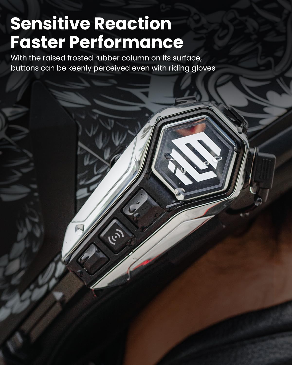 ILM Motorcycle Bluetooth Headset - RANGEPRO Silver 2100M Intercom System with IP67 Waterproof & Noise Cancellation for Helmets | Perfect for Group Riding, GPS Navigation & Hands-Free Calls on the Road