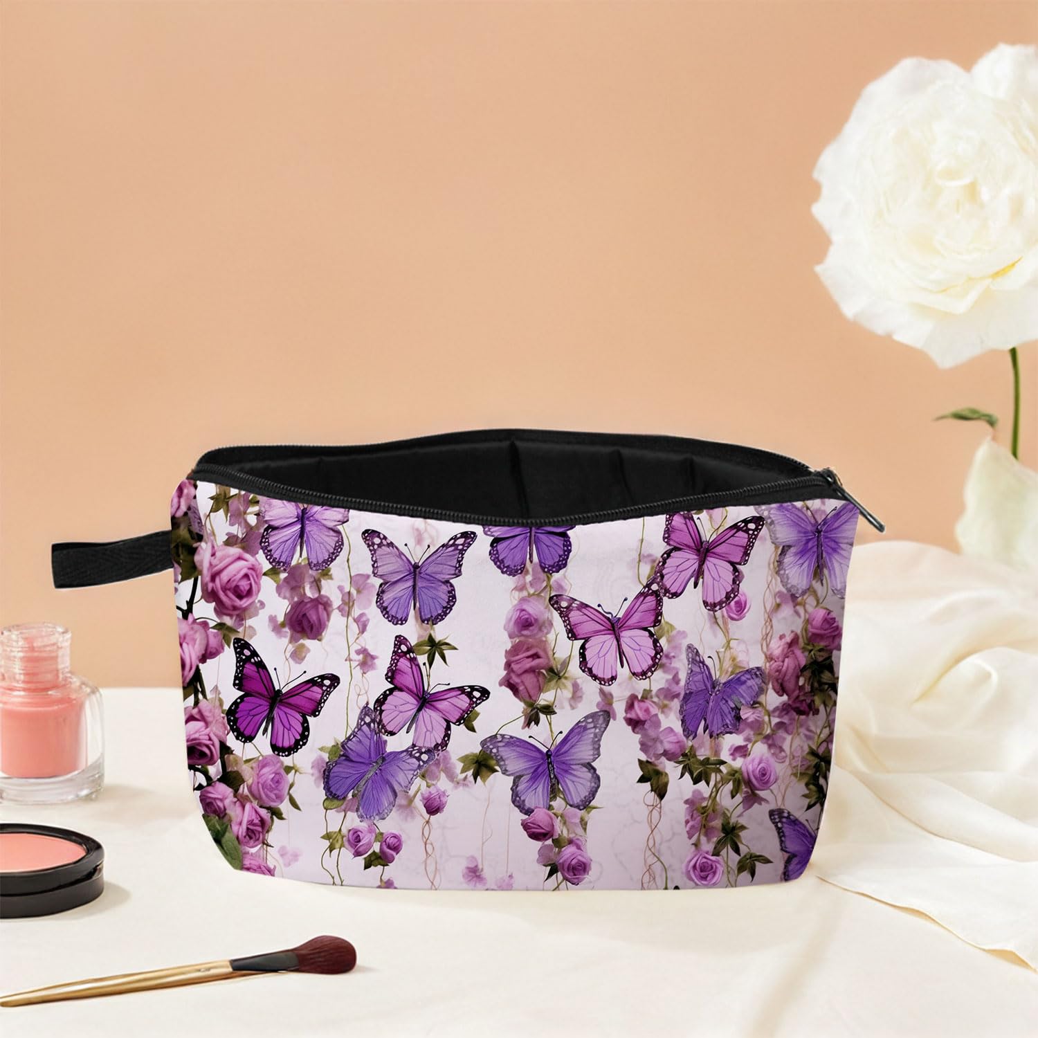 Butterfly Makeup Bag for Women Travel - Cosmetic Organizer for Gifts & Daily Use