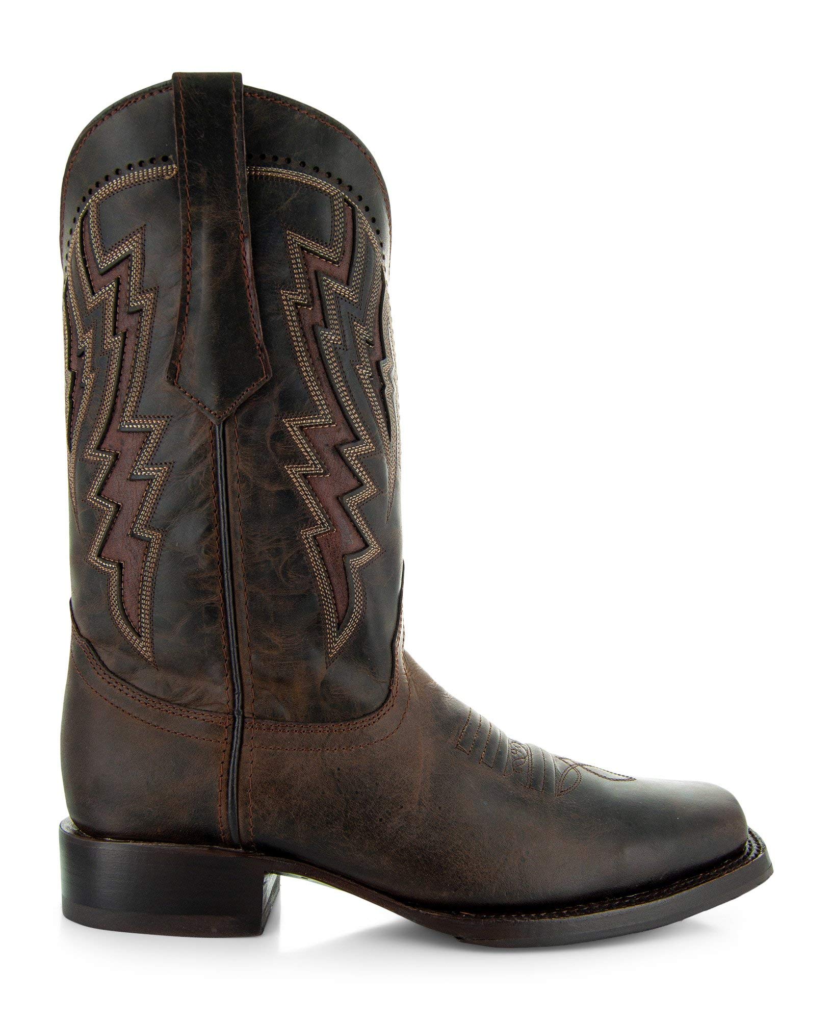 Authentic Men's Square Toe Cowboy Boots | Genuine Leather Western Boots H50027 | Perfect for Rodeo, Country Dancing & Outdoor Adventures