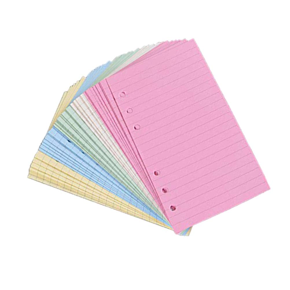 Yardwe A5 Binder Paper 100 Sheets - 6-Hole Loose Leaf Filler Paper for Notebooks, Planners, Office & School Supplies - Colorful Wide Ruled Paper for Organizing, Note-Taking & Journaling