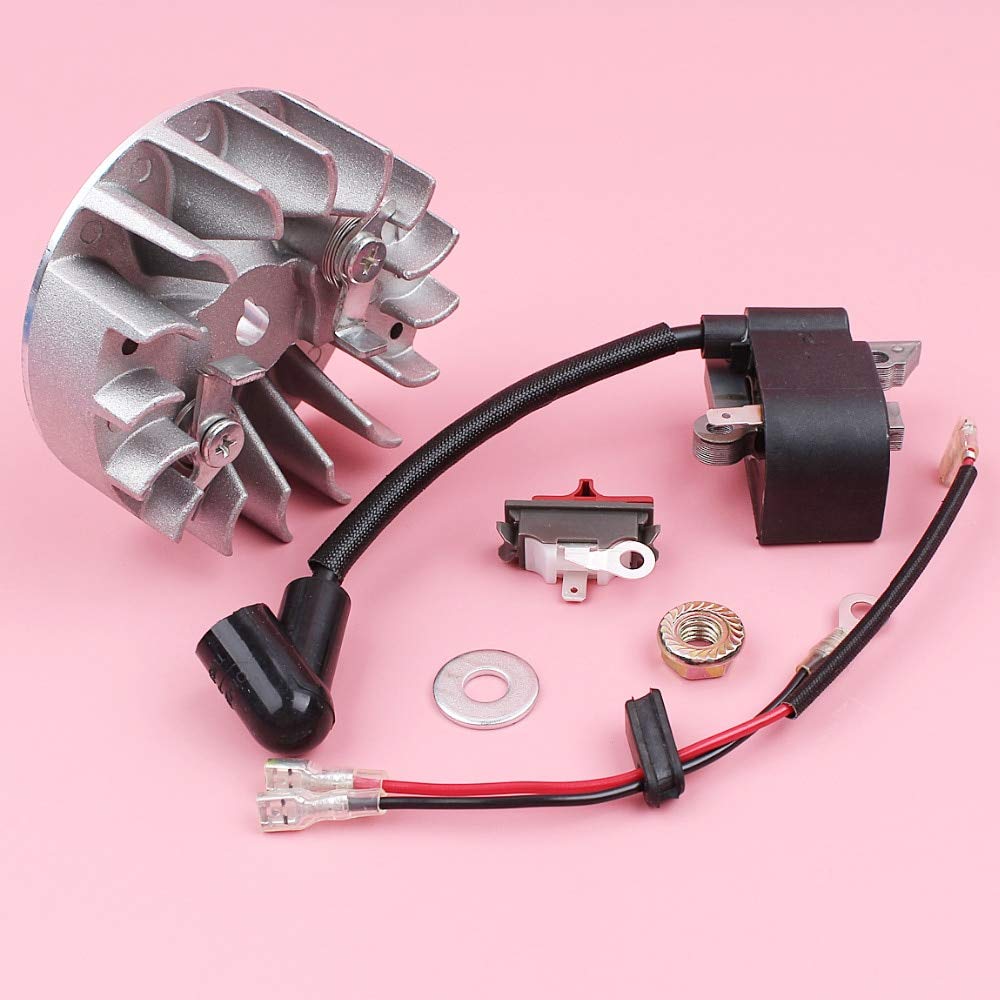 Husqvarna 137 142 Chainsaw Ignition Coil Module Flywheel & On/Off Stop Switch Replacement Parts - Compatible with Yuton - Perfect for DIY Repairs & Maintenance