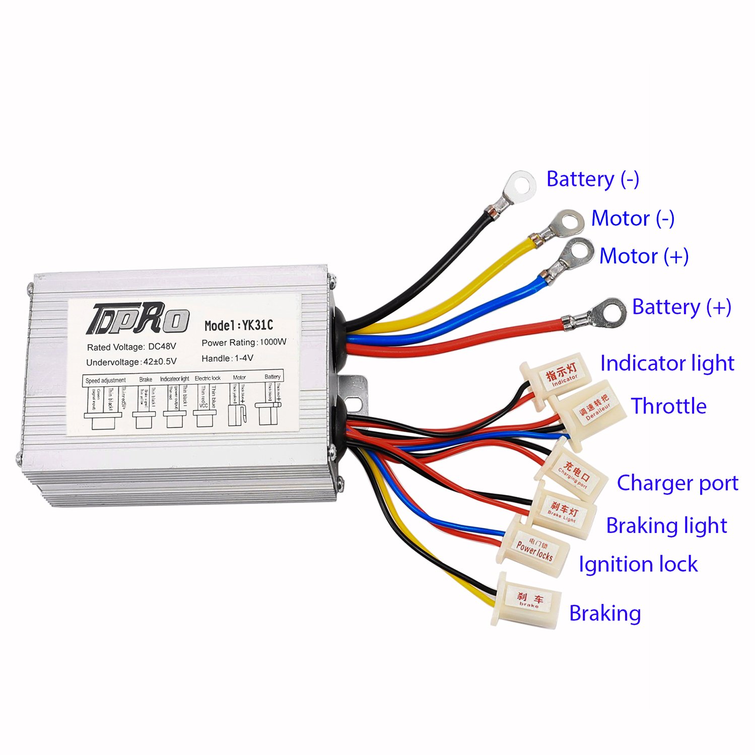 48V 100W Brushless Motor Speed Controller for Electric Scooter, Bicycle, e-Bike & Tricycle - Perfect for DIY Electric Vehicle Upgrades and Commuting Solutions