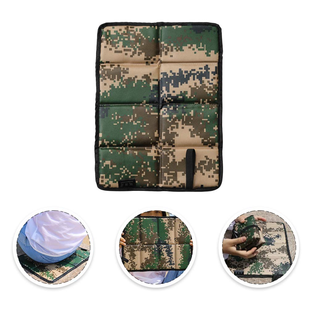 BESPORTBLE Camouflage Foldable Camping Seat Pad - 4 Pack, Portable Outdoor Cushion for Camping, Backpacking, Hiking & Travel - Perfect for Picnics, Beach, Stadiums and Outdoor Adventures
