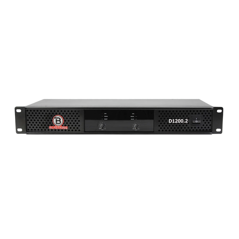 Blastking D1200.2 2400 Watt 2 Channel Class D Car Amplifier - Powerful Bass Boost for Car Audio Systems & Subwoofers
