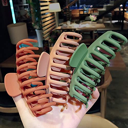 Softwrap Large Hair Claw Clips 4.4 Inch - Matte Non-Slip Big Claw Clips for Women with Thin or Thick Hair | 90’s Strong Hold Hair Jaw Clips | Hair Accessories Pack of 2 | Perfect for Workouts, Office, and Everyday Styling
