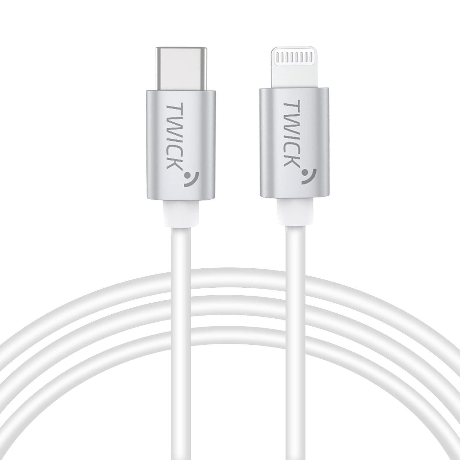 TWICK 20W USB C to Lightning Cable 1M/2M - Fast Charging & Data Sync for iPhone 14/13/12/11 Pro Max/Mini/XR/SE, iPad & MacBook - PD 3.0 Certified (1 Pack) | Perfect for Home, Office & Travel Charging