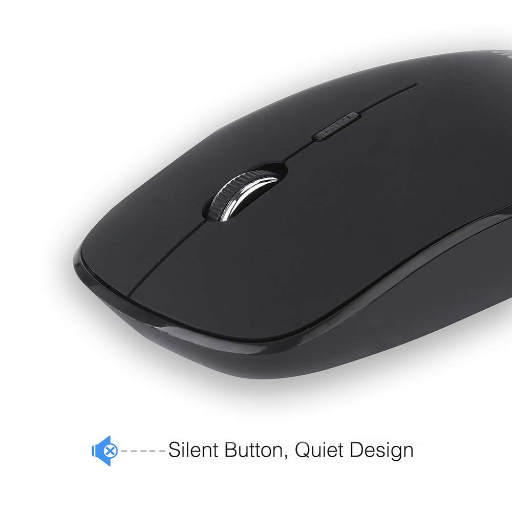 Wireless Keyboard and Mouse Combo with USB-C & USB-A Receiver - Full Size Ergonomic Keyboard & Silent Mouse for PC, Mac, Laptop - Perfect for Office, Gaming & Home Use