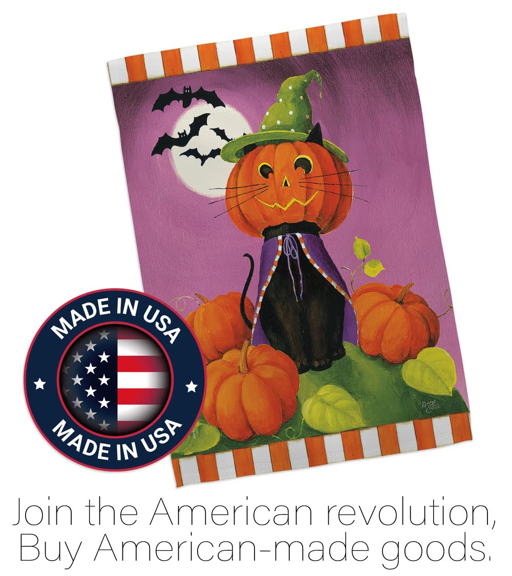 Happy Haunting Cat Garden Flag - Halloween Decor for Yard & Home