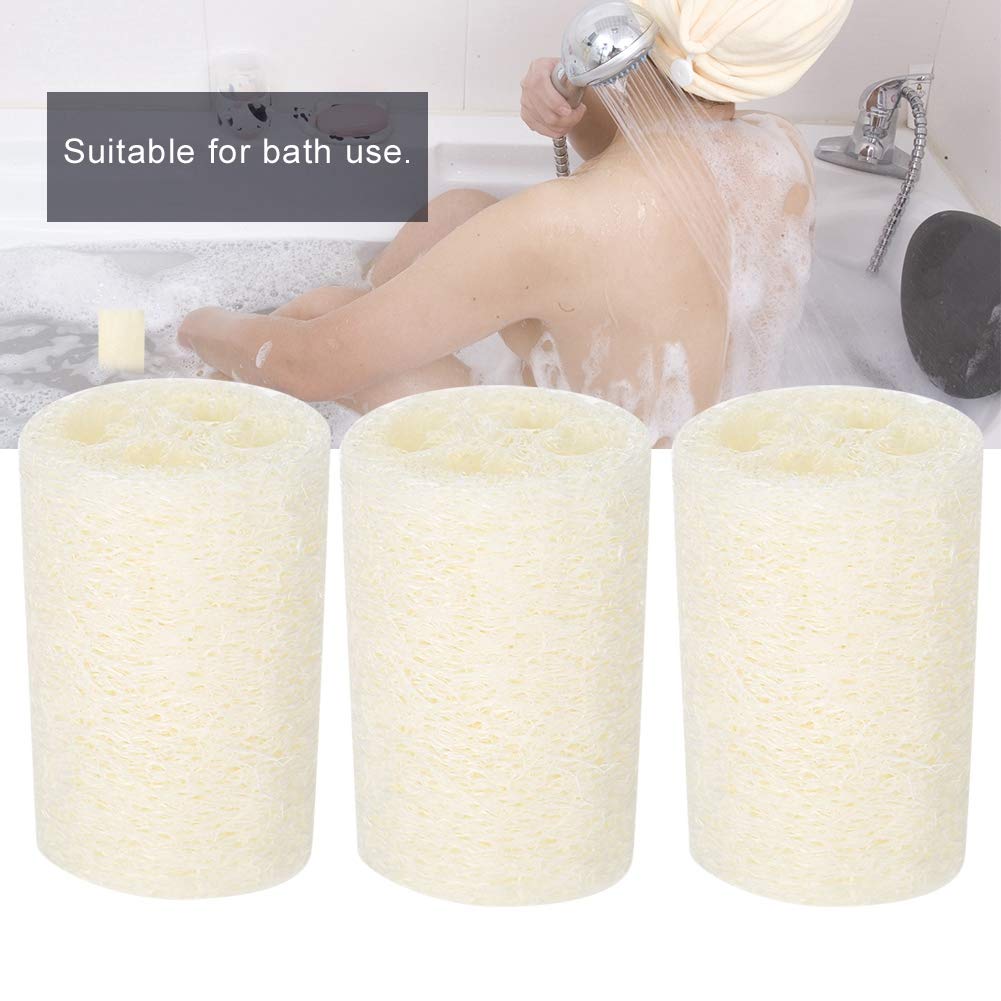 Natural Loofah Bath Sponge - Exfoliating Body Scrubber for Shower & Spa, Dead Skin Remover & Soap Holder, Multi-Purpose Kitchen Cleaning Scrubber (3inch, 6-Pack) - Perfect for Home, Travel & Gifts