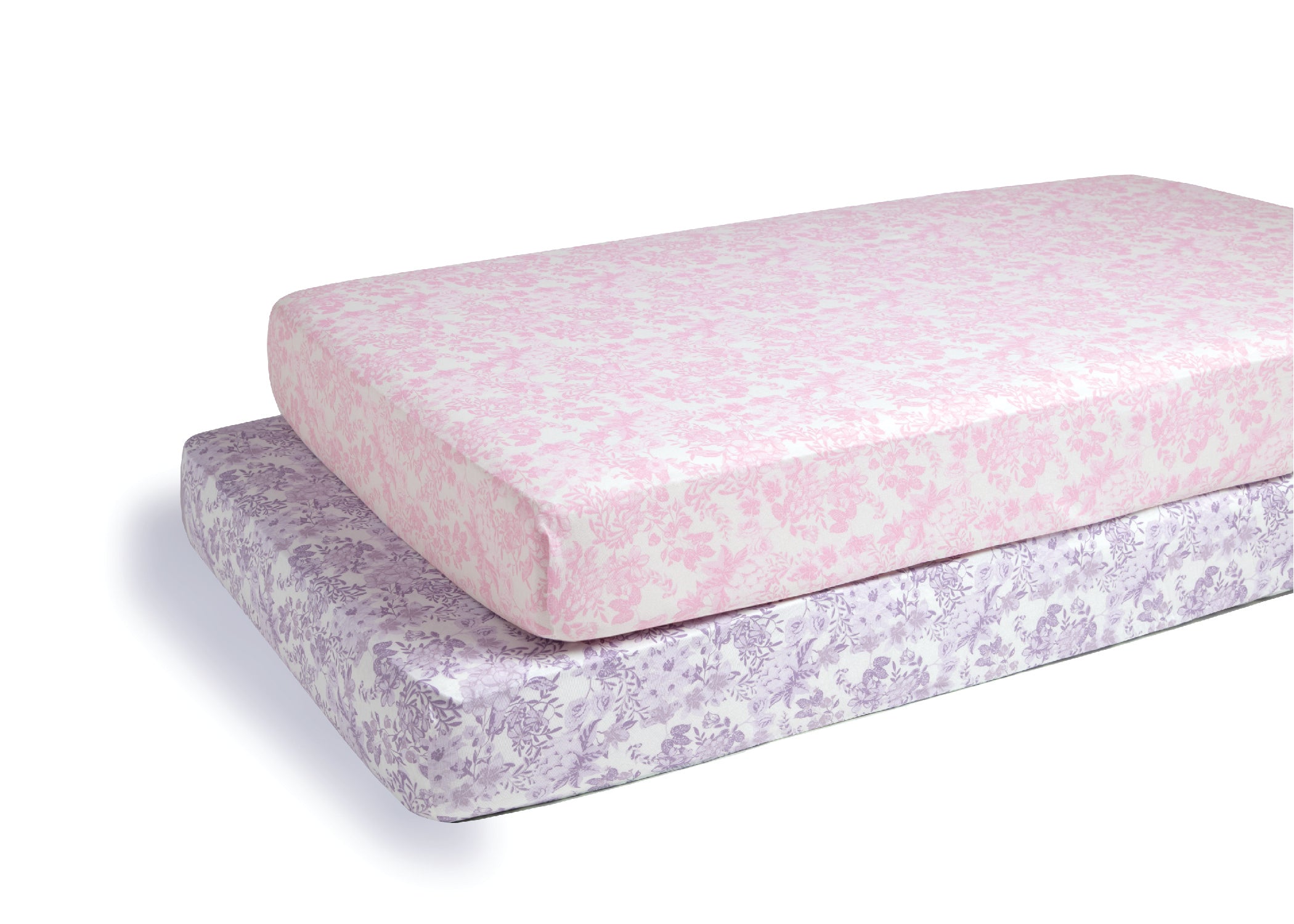 Pastel Floral Fitted Crib Sheets 2 Pack - Soft Baby Crib Bedding Set for Nursery, Girls & Boys Room Decor - Perfect for Newborns, Toddlers & Daycare Use