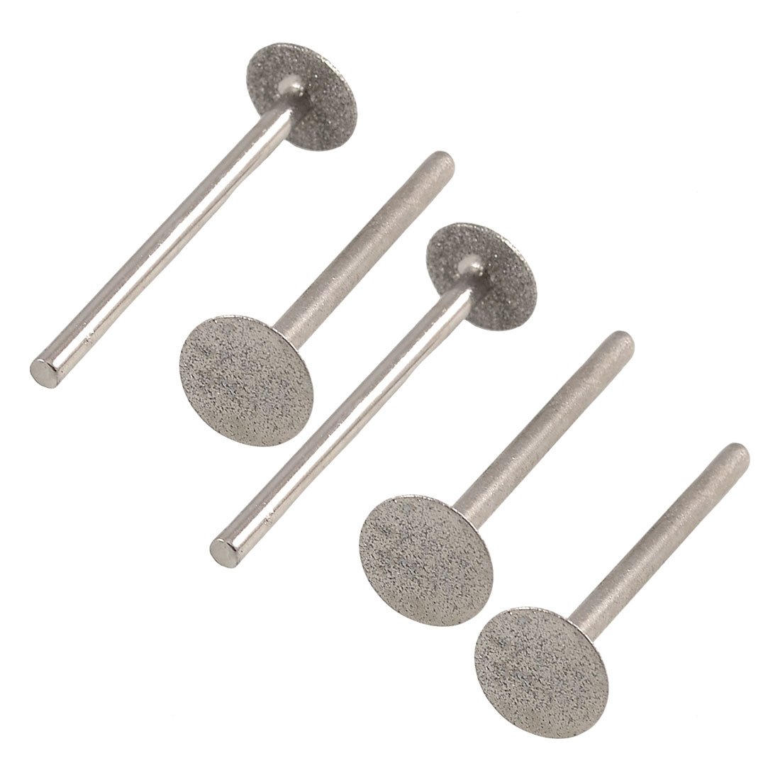 5 Pcs Diamond Mounted Point Buffing Bits - 3mm Round Flat Tip Grinder Accessories with 12mm Cutoff Wheels for Metal, Wood & Stone Polishing - Perfect for Jewelry Making, DIY Crafts & Metalworking