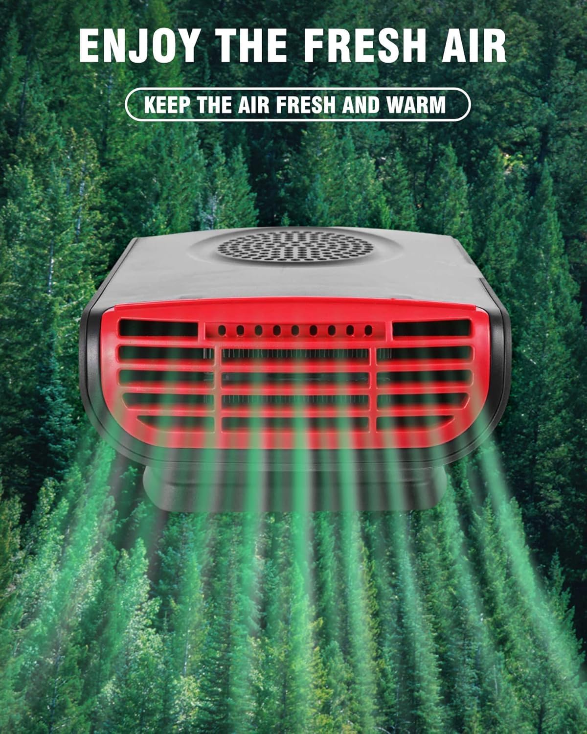 12V Portable Car Heater & Defroster - Fast Heating for Windshield & Cabin Comfort