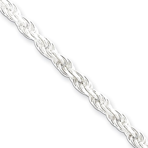 925 Sterling Silver D-Cut Rope Chain Necklace for Women & Men - Adjustable Lengths 16