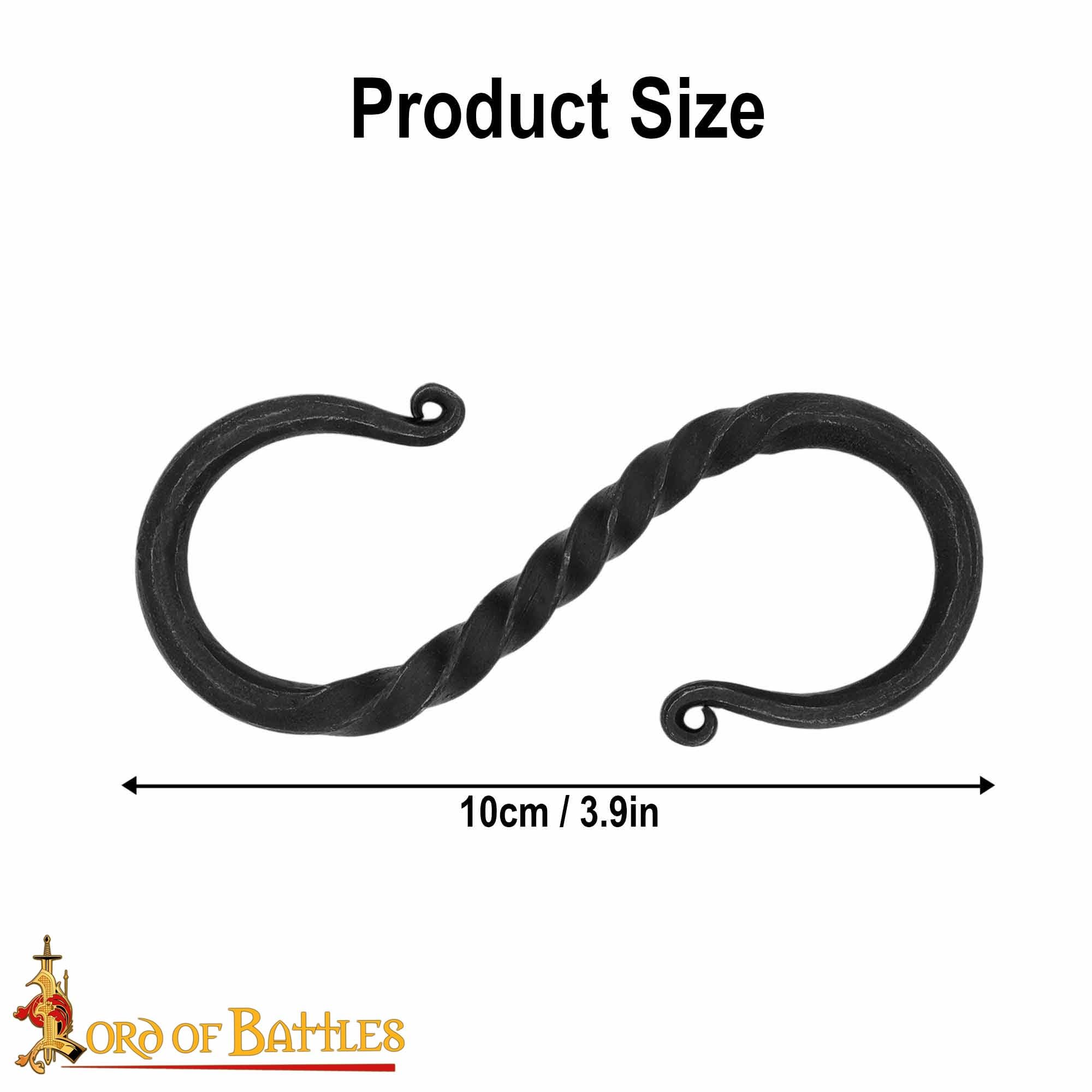 Viking Iron S-Shaped Hook - Hand Forged Black Hanging Cooking Stand for Camping, Outdoor Cooking & Medieval Reenactments | Durable Camp Accessory for Dutch Ovens & Cauldrons