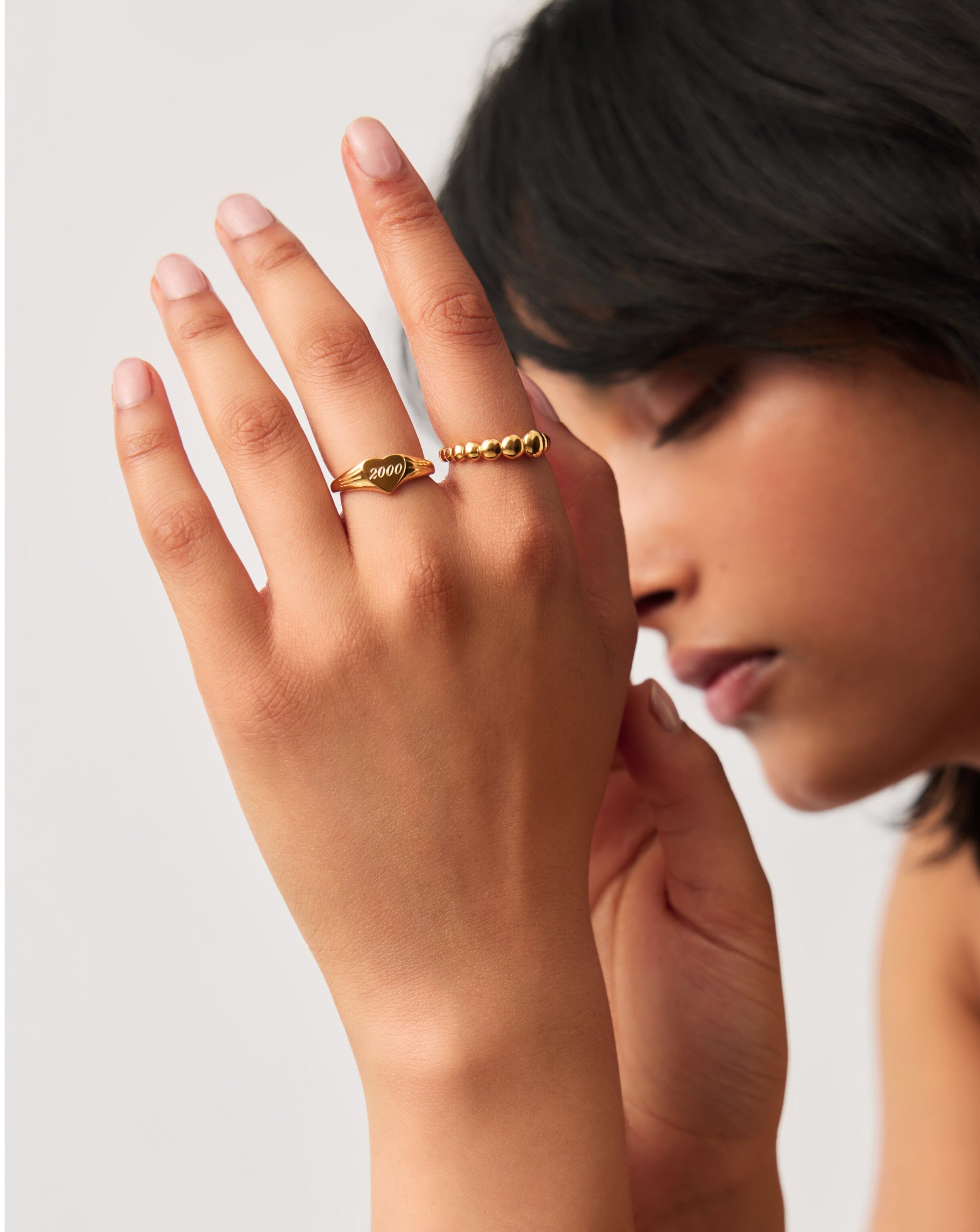 Personalized Engravable Heart Signet Ring - 18k Gold Vermeil for Women | Custom Name Initial Jewelry Gift for Her | Perfect for Valentine's Day, Anniversary & Special Occasions