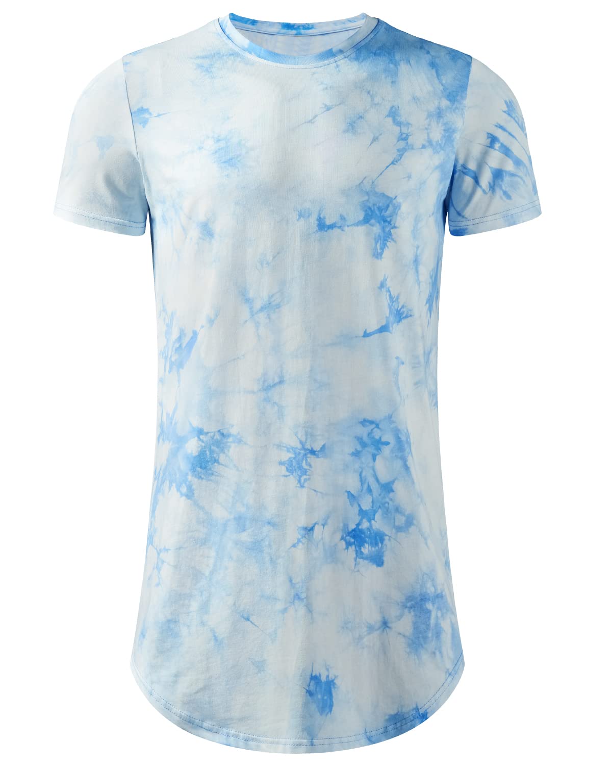 LETAOTAO Men's Longline Tie Dye T-Shirts - Hip Hop & Gym Shirts with Scallop Hem (Regular & Big Tall Sizes) | Trendy Streetwear for Casual Wear, Hipster Fashion & Workout Outfits