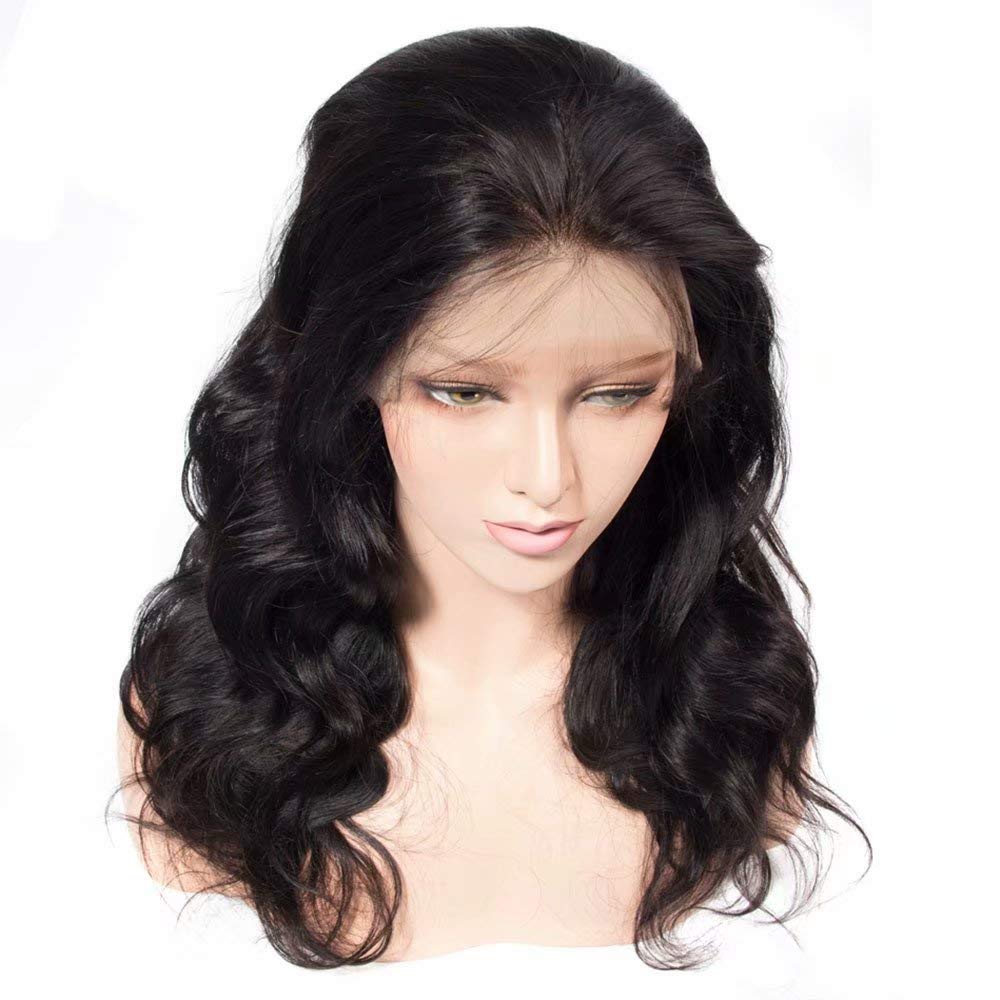QUINLUX HAIR HD Invisible Body Wave 360 Lace Front Human Hair Wig - Pre Plucked Bleached Knots Brazilian Remy Hair - 16 Inch Long Wavy Glueless Full Lace Wig 150% Density for Women - Perfect for Daily Wear, Parties & Special Occasions