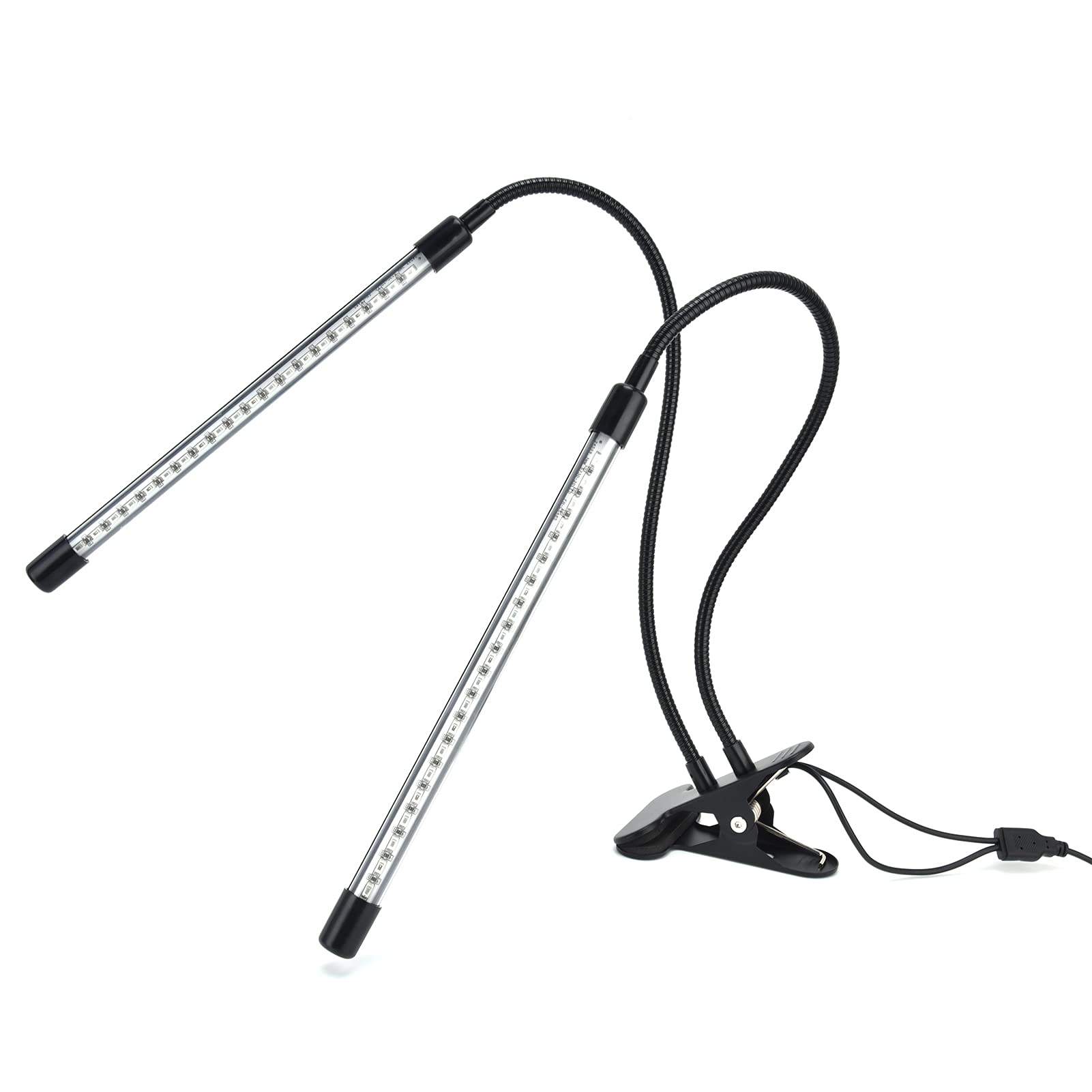 Shanrya Dimmable Clip-On Plant Grow Light - Double Tube LED Growth Lamp for Indoor Plants, Greenhouse, Hydroponics & Gardening Supplies - Perfect for Seedlings, Succulents & Houseplants