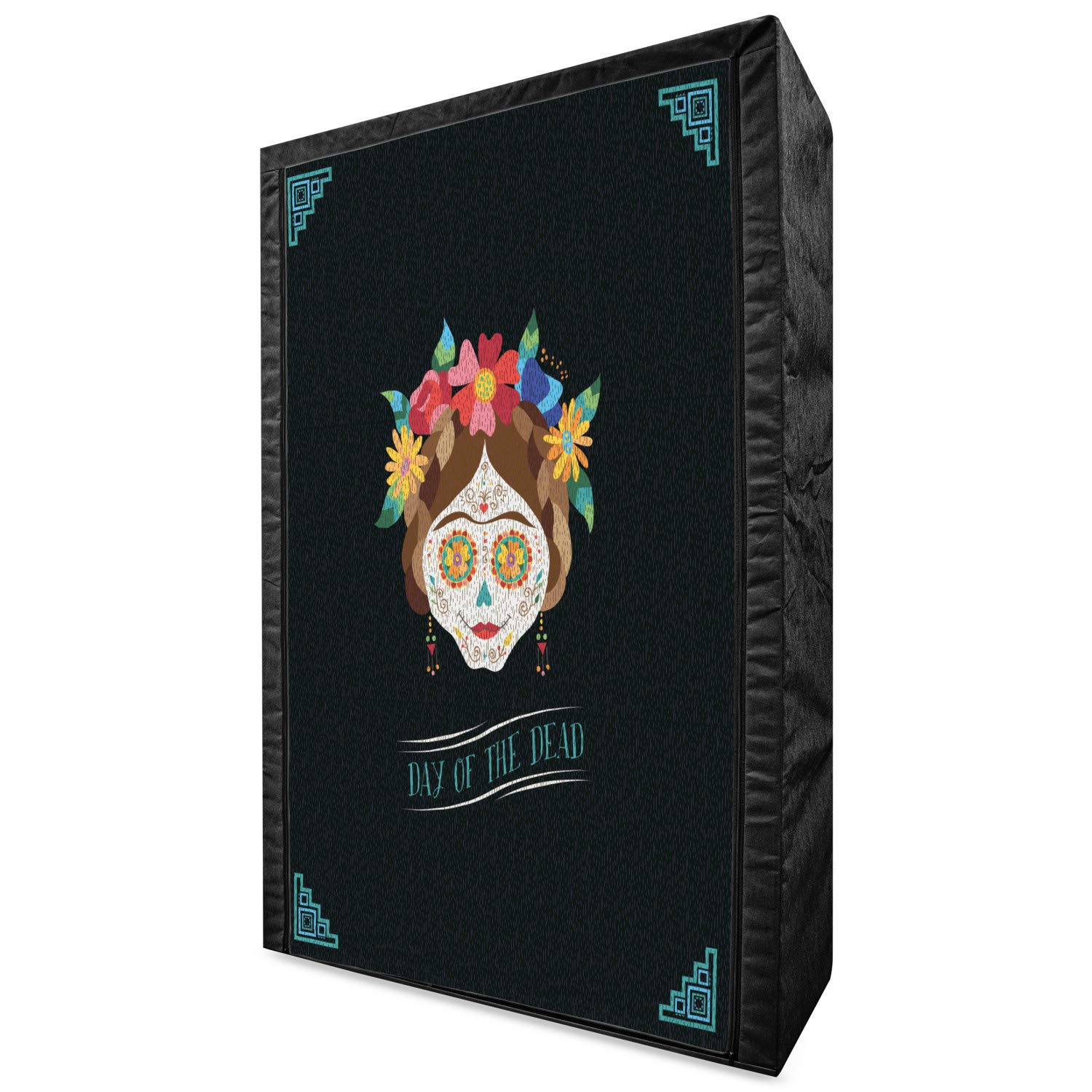 Ambesonne Day of The Dead Portable Fabric Wardrobe - Hispanic Holiday Inspired La Calavera Catrina Design, 42.5