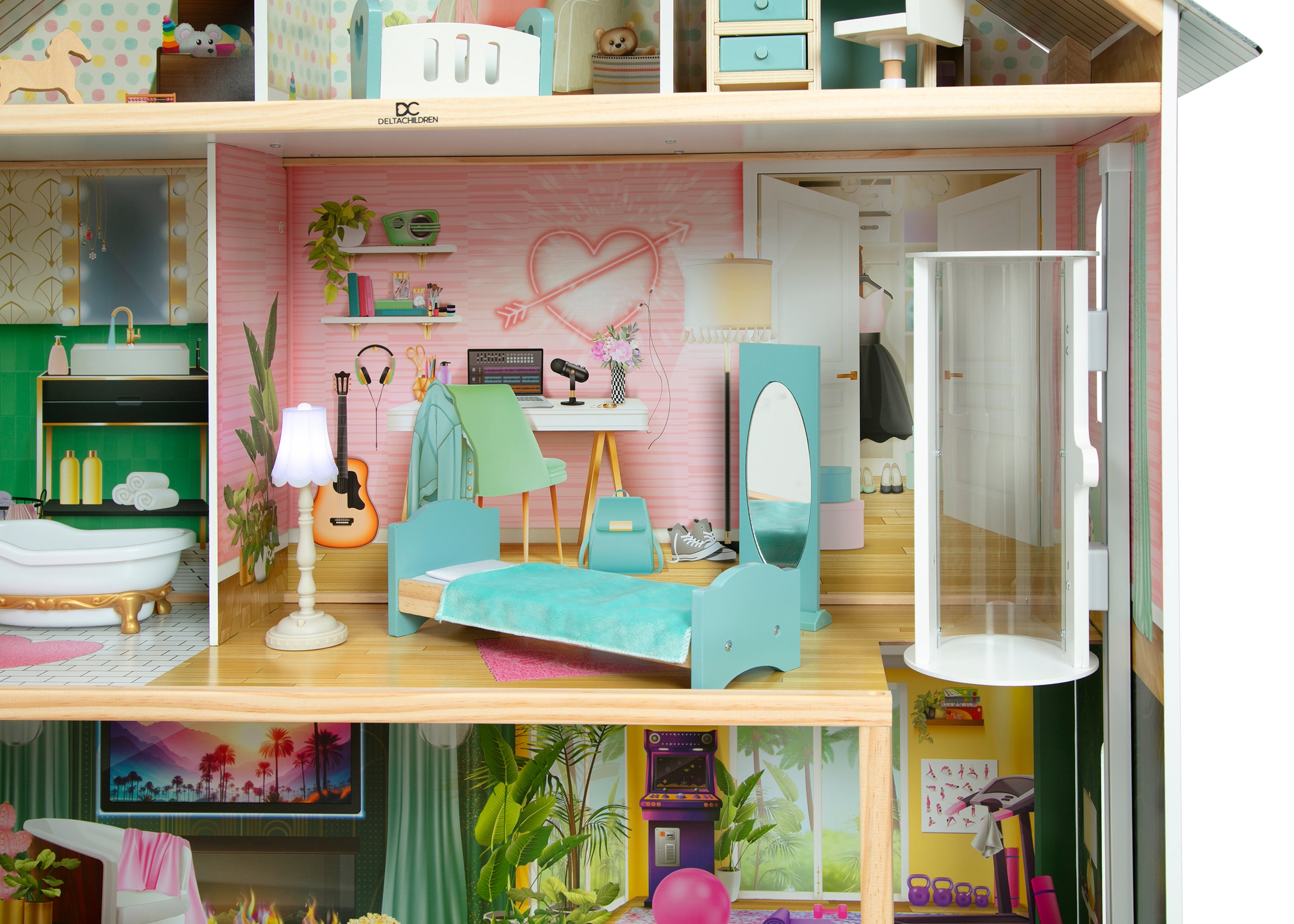 Deluxe Maui Dollhouse for Kids - Wooden Playhouse with Furniture & Accessories - Perfect for Pretend Play, Birthday Gifts & Home Decor