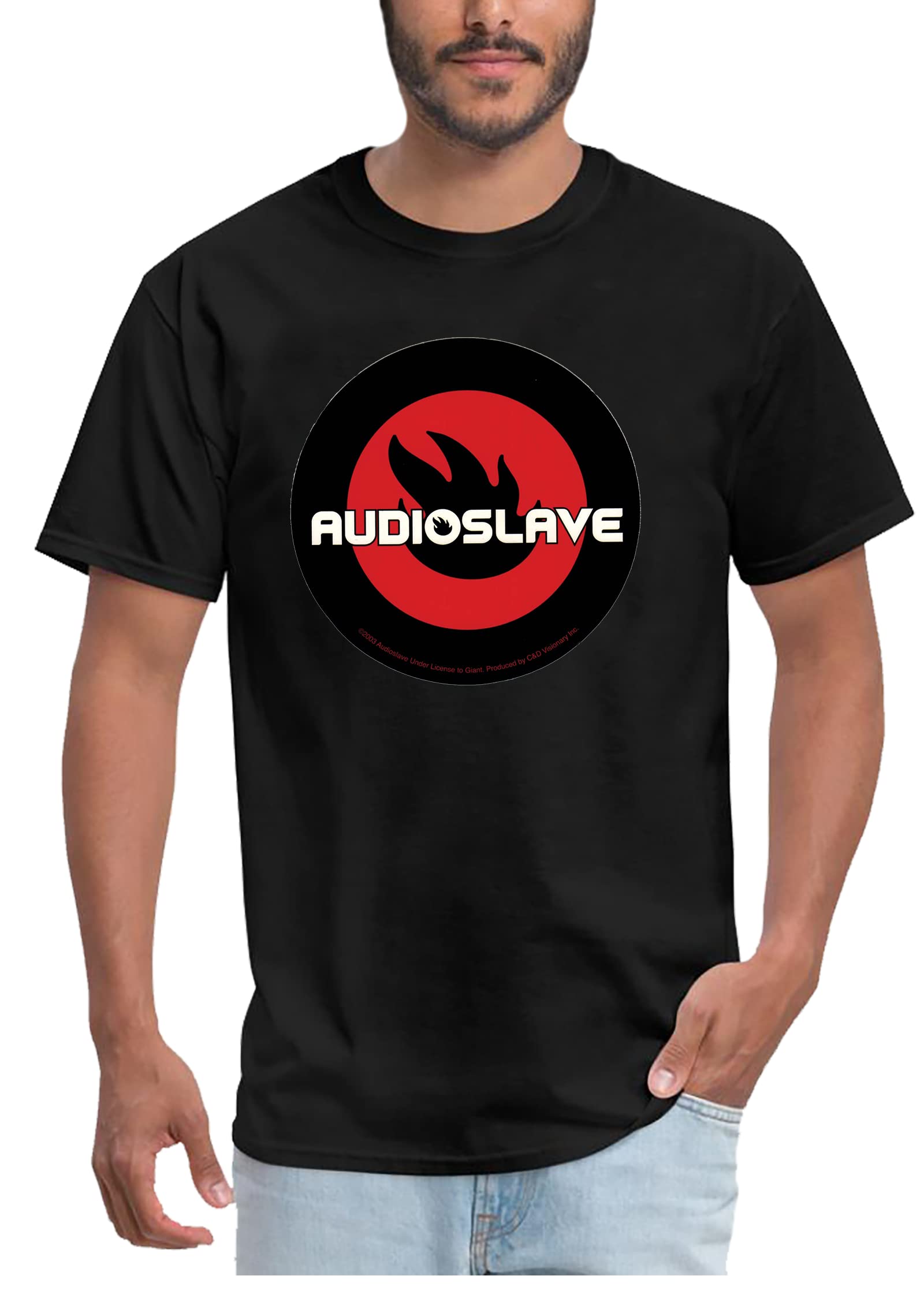Leuuoerau Men's Audioslave Graphic Print Comfortable Short Sleeve T-Shirt | Soft Cotton Casual Tee for Music Fans, Streetwear & Everyday Wear