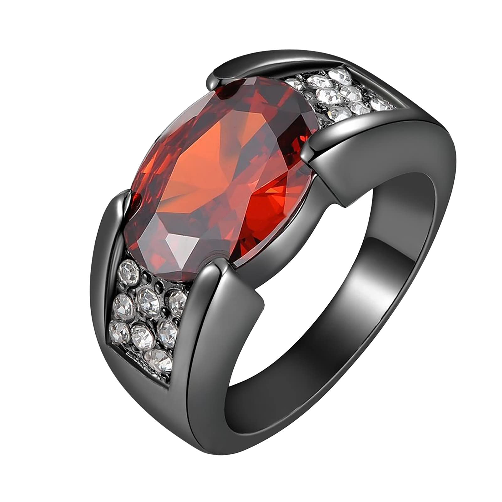 Vintage Punk Ring for Men & Women - Red Diamond Party Jewelry Gift for Retro Fashion Lovers