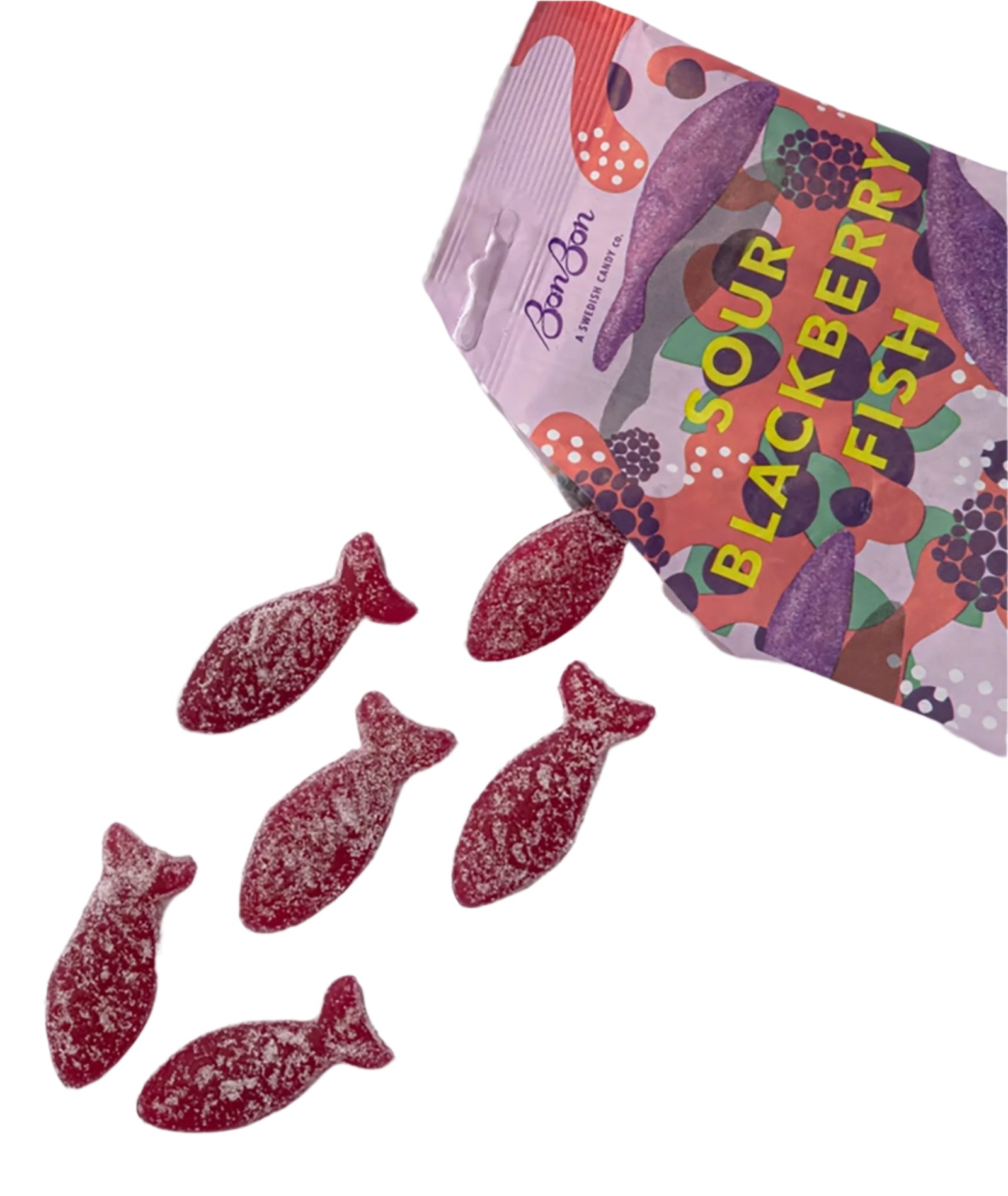 BonBon NYC Sour Blackberry Fish Candy - Tart & Sweet Gourmet Gummy Treats for Parties, Gifts & Movie Nights