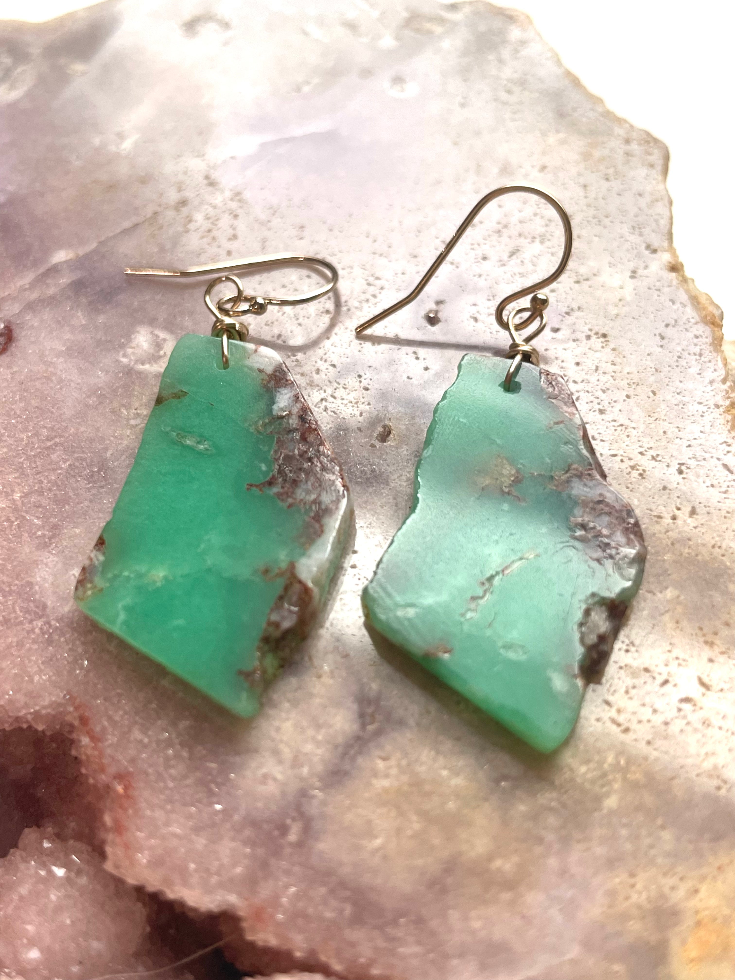 Stunning Chrysoprase Statement Earrings in 14K Gold Fill - Elegant Dangle Earrings for Women, Perfect for Weddings, Parties & Special Occasions